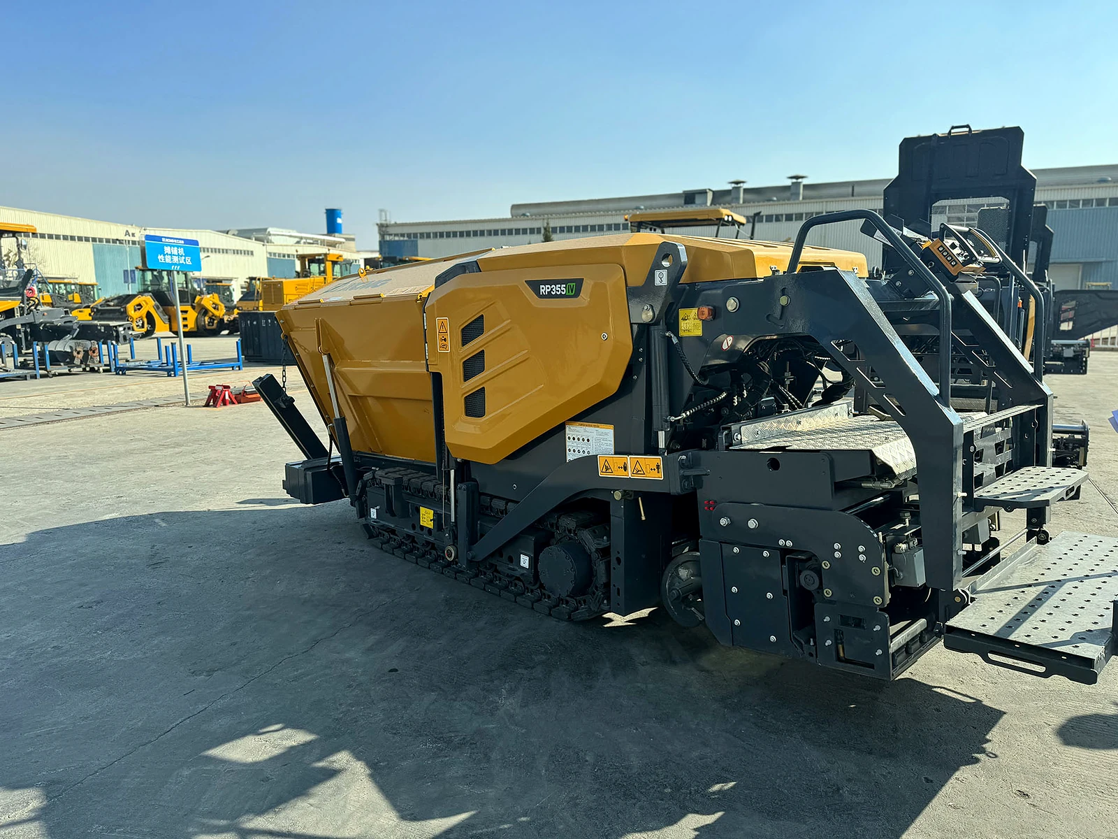 RP355 paver hopper side view